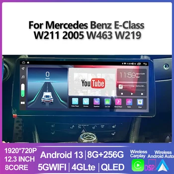 12.3 Android 13 Automobilio Radijo Mercedes Cls 350 2005 BENZ E CLASS W211 E CLASS C219 GPS Multimedia Vaizdo Grotuvas Stereo Carplay