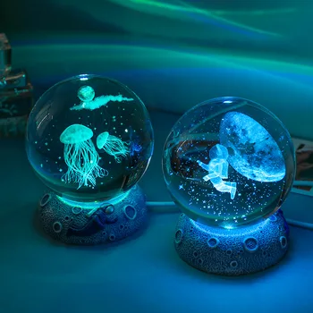 6 CM Fluorescentinė Stiklo Kristalų Papuošalai Dervos Pagrindo 3D Vidinis Drožyba Jūrų Gyvybės Gimtadienio Dovana Moterims Paprasta Namų Puošybai