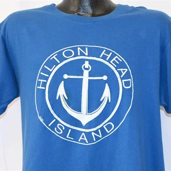 80s Hilton Head Sala Pietų Karolina Jūrmylių Inkaro Atostogų marškinėliai Didelis