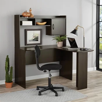 L-Formos Stalas su Hutch, Espresso baldai mesa ordenador escritorio office lentelė